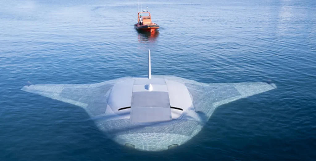 Manta Ray vehicle being towed in preparation for testing.